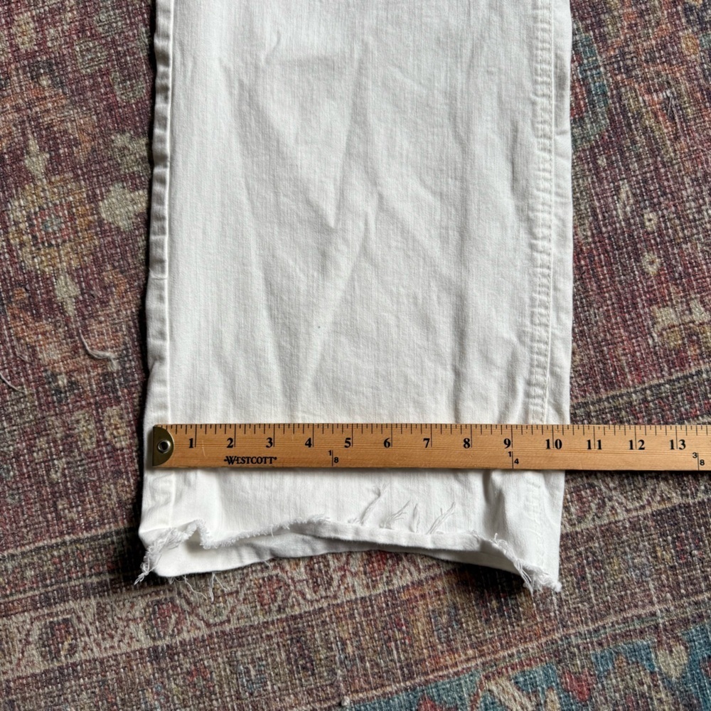 OAT New York 8/29 White Wide-Leg Pants with Raw Hem - Picture 5 of 9